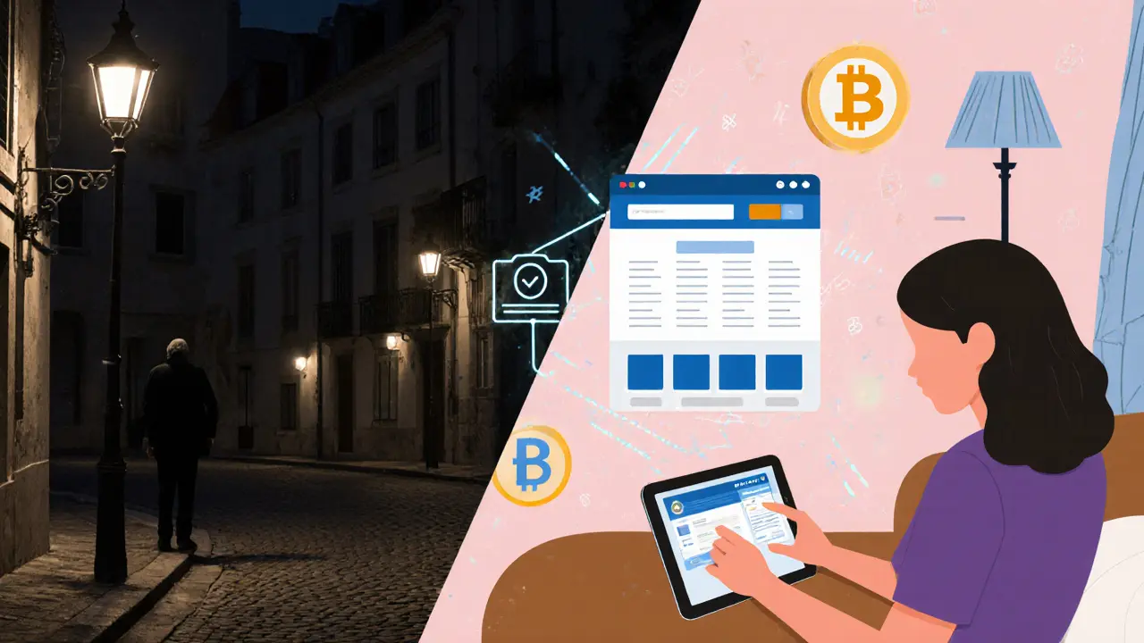 Contrasting past street-based sex work with modern online entrepreneurship in Europe.